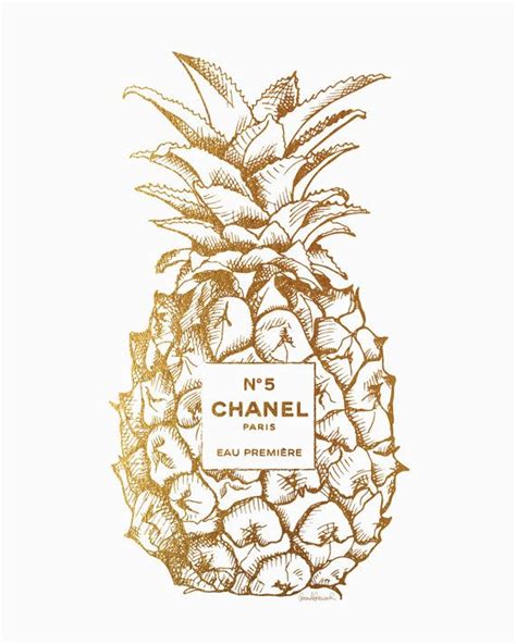 chanel inspired pineapple print|chanel art.